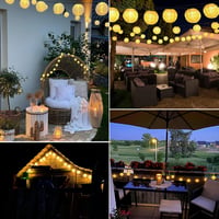 Auting Napelemes Tündérfény Lámpiók 6m 20 LED Meleg Fehér 8 Mód Kültéri - Warm White Plug Fairy Lights Lanterns, Warm White 7