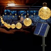 Auting Napelemes Tündérfények Kültéri 11m 60 LED Meleg Fehér Kerti Dekoráció 1