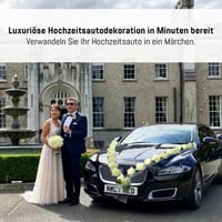 Svadobná girlanda na auto Rózsa, dekorácia na svadobné auto, krémová/biela farba pre mladomanželov 7