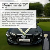 Svadobná girlanda na auto Rózsa, dekorácia na svadobné auto, krémová/biela farba pre mladomanželov 5