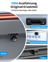 Cúvacia kamera do auta AUTO-VOX – 6 režimov ovládaných jedným tlačidlom, 180° široký zorný uhol bez skreslenia typu „rybie oko“, 1080P HD, vodotesnosť IP69K, vzhľad ako z prvovýroby (OEM) 5