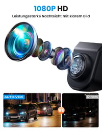 Cúvacia kamera do auta AUTO-VOX – 6 režimov ovládaných jedným tlačidlom, 180° široký zorný uhol bez skreslenia typu „rybie oko“, 1080P HD, vodotesnosť IP69K, vzhľad ako z prvovýroby (OEM) 4