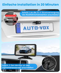 AUTO-VOX Bezdrôtová cúvacia kamera s 5-palcovým 1080P monitorom – Súprava cúvacej kamery do auta 2