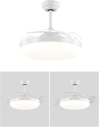 AUTODAY Összecsukható Mennyezeti Ventilátor LED Világítással 108cm Csendes DC Motor Távirányító 8