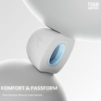 Náhradné penové nadstavce z pamäťovej peny AutoLine Pro Foam Masters 4.0 pre AirPods Pro 1. a 2. generácie, 3 páry, čierne, veľkosti S/M/L, s potlačením hluku 4