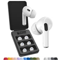 Náhradné penové nadstavce z pamäťovej peny AutoLine Pro Foam Masters 4.0 pre AirPods Pro 1. a 2. generácie, 3 páry, čierne, veľkosti S/M/L, s potlačením hluku 1