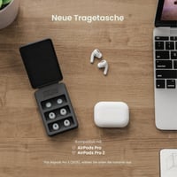 Náhradné penové nadstavce z pamäťovej peny AutoLine Pro Foam Masters 4.0 pre AirPods Pro 1. a 2. generácie, 3 páry, čierne, veľkosti S/M/L, s potlačením hluku 3