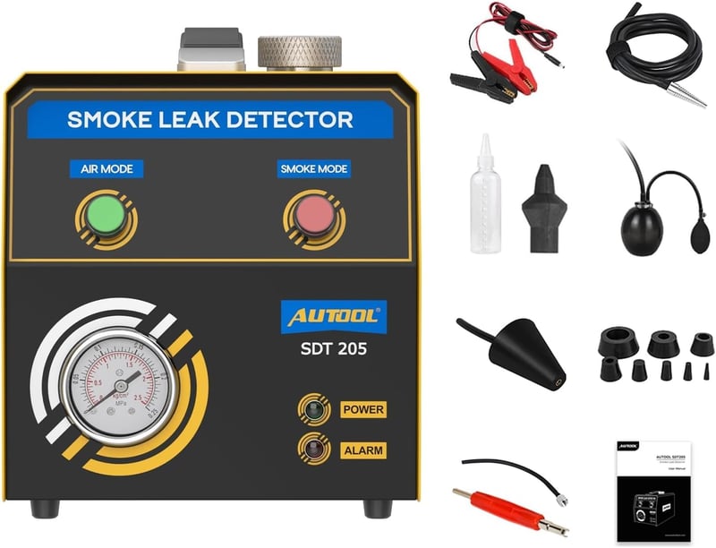 AUTOOL SDT205 Füstgenerátor Szivárgásdetektor 12V Autókhoz EVAP Rendszer Diagnosztika