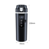 Auto kuhalo za vodu 12V/24V - Prijenosna šalica od nehrđajućeg čelika 500ml s prikazom temperature - Za putovanja, kampiranje, čaj, kavu 2