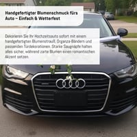 Svadobná dekorácia na auto, čipkovaná kytica, ozdoba pre svadobný pár, ruže, ružová dekorácia na svadobné auto 5
