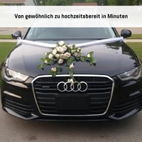 Svadobná dekorácia na auto, čipkovaná kytica, ozdoba pre svadobný pár, ruže, ružová dekorácia na svadobné auto 7