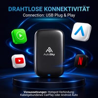 AutoSky Wireless CarPlay a Android Auto AI Box Lite – Bezdrôtový CarPlay adaptér – Netflix a YouTube – Plug and Play – Vyžaduje hotspot 4