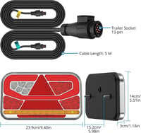 AUTOUTLET 13-Pin LED Utánfutó Lámpa Készlet E-mark Jóváhagyott IP65 Vízálló 6