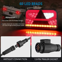 AUTOUTLET 13-Pin LED Utánfutó Lámpa Készlet E-mark Jóváhagyott IP65 Vízálló 4