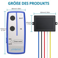 AUTOUTLET 2 ks bezdrôtová súprava diaľkového ovládania pre elektrický navijak 12V, dosah 30 m, kompatibilné s ATV, nákladnými autami, Jeepmi a SUV 8