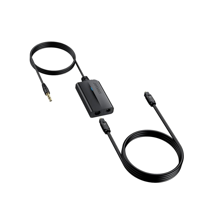 AUTOUTLET DAC Konverter 192kHz Digitális Analóg Audio Átalakító SPDIF Toslink 3.5mm Jack Kábellel TV Fejhallgató Gaming