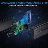 AUTOUTLET DAC Konverter 192kHz Digitális Analóg Audio Átalakító Hangerőszabályzóval SPDIF Toslink 3.5mm Jack Fejhallgató TV Játék 2