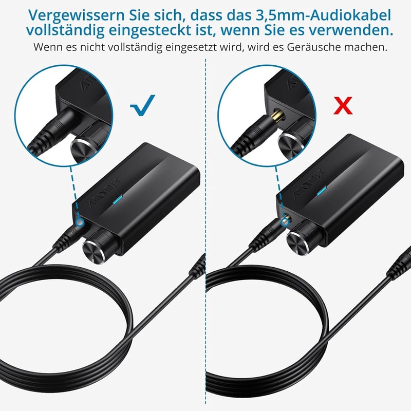 AUTOUTLET DAC Konverter 192kHz Digitális Analóg Audio Átalakító Hangerőszabályzóval SPDIF Toslink 3.5mm Jack Fejhallgató TV Játék