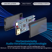 AUTOUTLET HDMI eARC/ARC Audio Extractor, 192kHz DAC prevodník, optický SPDIF adaptér, s 1M HDMI a optickým káblom, pre HDTV, soundbar a systémy domáceho kina 2