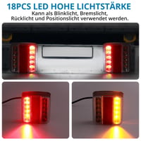 Súprava zadných LED svetiel AUTOUTLET na príves, 18 LED, 7,5 m kábel, 7-pólový konektor, 12V, norma E11, biela, skrutková montáž 4