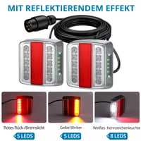 Súprava zadných LED svetiel AUTOUTLET na príves, 18 LED, 7,5 m kábel, 7-pólový konektor, 12V, norma E11, biela, skrutková montáž 6