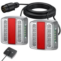 Súprava zadných LED svetiel AUTOUTLET na príves, 18 LED, 7,5 m kábel, 7-pólový konektor, 12V, norma E11, biela, skrutková montáž 1