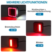 Sada zadných LED svetiel na príves AUTOUTLET 12-30V, 40 LED, so 7,35 m káblom, 7-pólová, vodotesnosť IP65, s certifikáciou E9, univerzálna pre osobné autá, nákladné autá a karavany 4