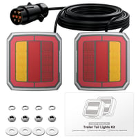Sada zadných LED svetiel na príves AUTOUTLET 12-30V, 40 LED, so 7,35 m káblom, 7-pólová, vodotesnosť IP65, s certifikáciou E9, univerzálna pre osobné autá, nákladné autá a karavany 8