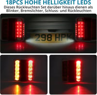AUTOUTLET Utánfutó hátsó lámpa szett 18 LED, 7.5m kábel, 7 pólusú csatlakozó, E11 3