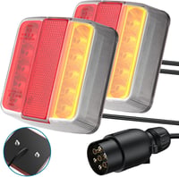 AUTOUTLET Utánfutó hátsó lámpa szett 18 LED, 7.5m kábel, 7 pólusú csatlakozó, E11 8