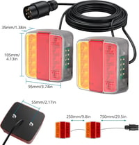 AUTOUTLET Utánfutó hátsó lámpa szett 18 LED, 7.5m kábel, 7 pólusú csatlakozó, E11 7