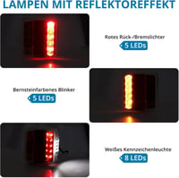 AUTOUTLET Utánfutó hátsó lámpa szett 18 LED, 7.5m kábel, 7 pólusú csatlakozó, E11 6