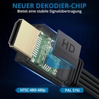AUTOUTLET Wii HDMI Adapter - 1080P/720P Konverter 150cm Integrált Kábellel, Plug and Play Wii HDMI Átalakító Fekete 2