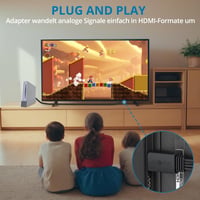AUTOUTLET Wii HDMI Adapter - 1080P/720P Konverter 150cm Integrált Kábellel, Plug and Play Wii HDMI Átalakító Fekete 4