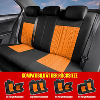 AUTOYOUTH Autóülés Huzat Univerzális Teljes Szett Narancssárga Védelem 3