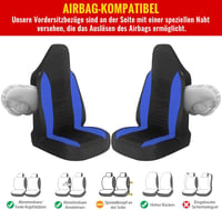 AUTOYOUTH Autóülés Védőhuzat Elöl Kék Univerzális Légzsák Kompatibilis - blue 3