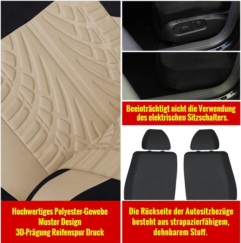 AUTOYOUTH Univerzális Autóülés Huzat Komplett Szett Beige Ülésprotektálás - Full set, beige