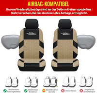 AUTOYOUTH Univerzális Autóülés Huzat Komplett Szett Beige Ülésprotektálás - Full set, beige 4