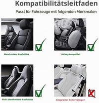 AUTOYOUTH Univerzálny pár poťahov na predné sedadlá – Vodoodolné poťahy z PU kože, kompatibilné s airbagmi, sivé 7