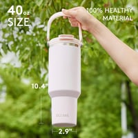 Autsel 1200ml Termobögre Fogantyúval - Rozsdamentes Acél Hőszigetelt Ivópohár Fedéllel és Szívószállal - BPA-mentes Utazó Kulacs 8 Órás Mele 4