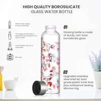 Autsel 500 ml Boroszilikát Üveg Kulacs Neoprén Védőtokkal - Rózsaszín Hőszigetelt Cseppmentes Palack Sportoláshoz, Kültéri Tevékenységekhez 3