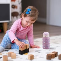 Autsel Rozsdamentes Acél Kulacs 500ml Szívószállal, Hőszigetelt Gyerek Ivópalack BPA-mentes, Lila Sellő Mintás Fiúknak Lányoknak 6