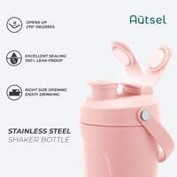 Autsel Shaker Proteine din Oțel Inoxidabil 750ml - Sticlă de Amestec Izolată în Vid cu Bulo de Amestecare, Mixer Băuturi Fitness Fără BPA 3