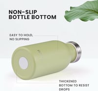 Autsel Rozsdamentes Acél Termosz 350ml - Dupla Falú Hőszigetelő Kulacs Hideg-Meleg Italokhoz - Zöld Utazó Palack Irodába, Sporthoz, Kempinge 4