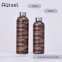 Autsel Rozsdamentes Acél Termosz 750ml - Szigetelt Vizes Palack Márvány-Arany Színben - BPA-mentes, Szivárgásmentes Kulacs Sporthoz, Túrázás 6