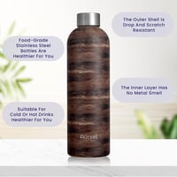 Autsel Rozsdamentes Acél Termosz 750ml - Szigetelt Vizes Palack Márvány-Arany Színben - BPA-mentes, Szivárgásmentes Kulacs Sporthoz, Túrázás 4