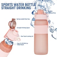 Autsel Sportkulacs 800ml - Szivárgásmentes Tritan Műanyag BPA-mentes Ivópalack Mérőskálával, 1 Kattintásos Nyitással Futáshoz, Edzéshez, Isk 2