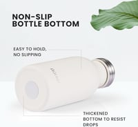 Autsel Termosz Kulacs 350ml - Rozsdamentes Acél Hőszigetelt Palack Hideg-Meleg Italokhoz, Szívószálas Dupla Falú Cseppmentes Dizájn, Krémszí 4