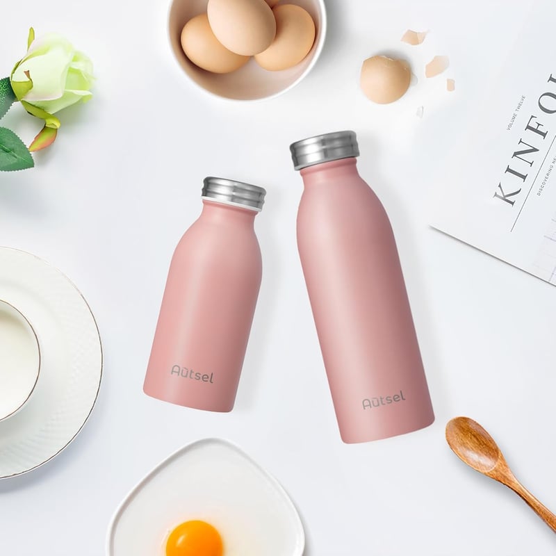 Autsel Termosz Rozsdamentes Acél 350ml Hideg-Meleg Italokhoz Rózsaszín