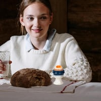 Autumnlife 4 részes porcelán tojástartó szett, kék tojásos pohár 5